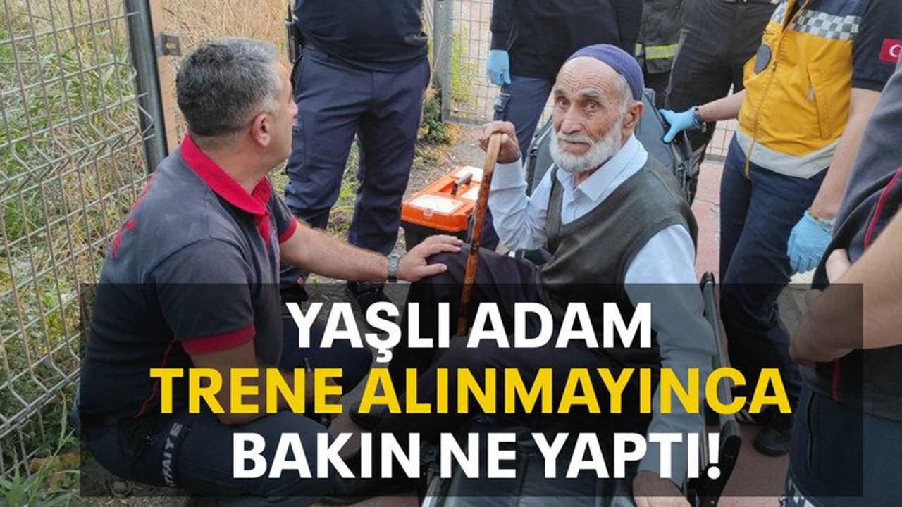 Yaşlı adam trene alınmayınca bakın ne yaptı!